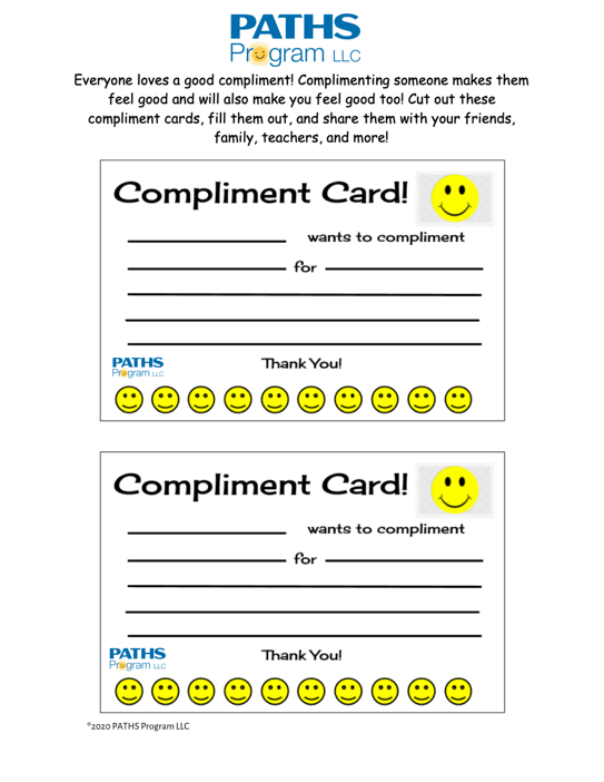 Printable Compliment Cards
